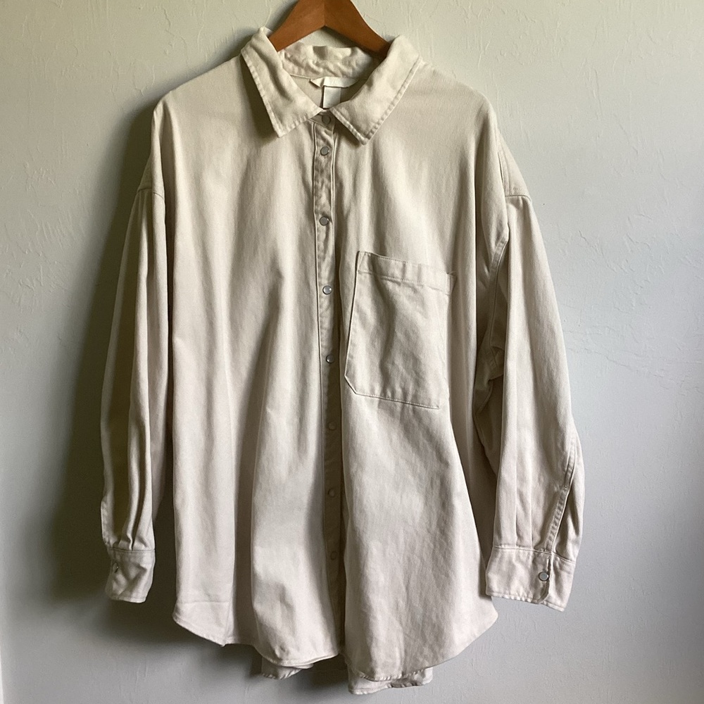 H&M Cream Jean Shacket Woman’s Size XXL